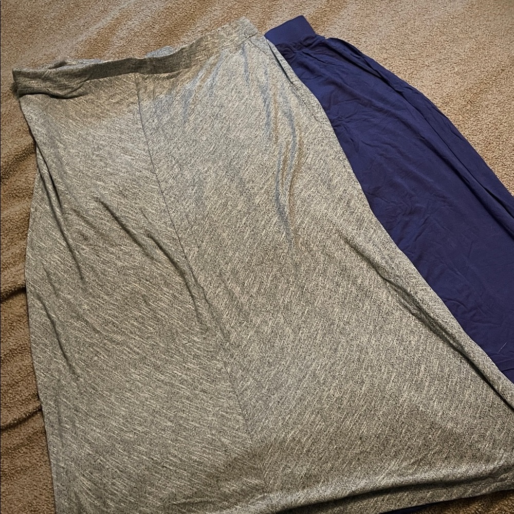 LOFT Gray, Fuchsia, and Navy Maxi THREE Skirt Set XL L
